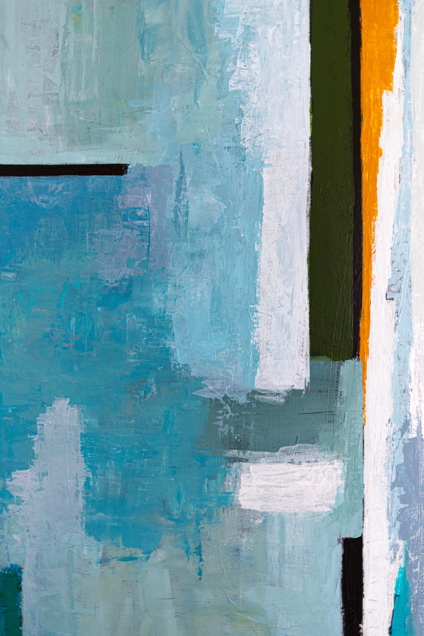 Large Geometric Original Abstract Painting in Acrylic, Large Contemporary Modern Canvas Wall Art | Modern Somber