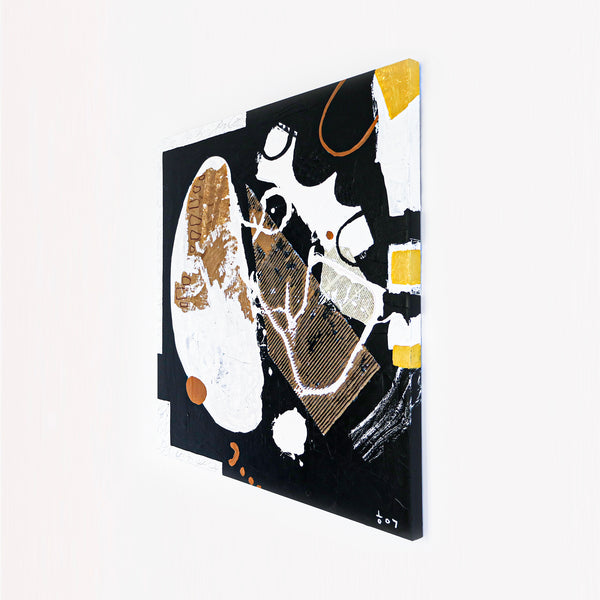 Abstract Expressionist Painting of Whimsical Magic, Acrylic and Mixed Media Modern Wall Art | Mojo (40"x40")