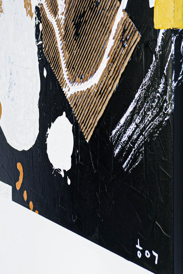 Abstract Expressionist Painting of Whimsical Magic, Acrylic and Mixed Media Modern Wall Art | Mojo (40"x40")