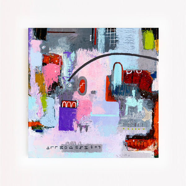 Original Abstract Colorful Painting Mixed Media Modern Canvas Wall Art | Motnani (36"x36")