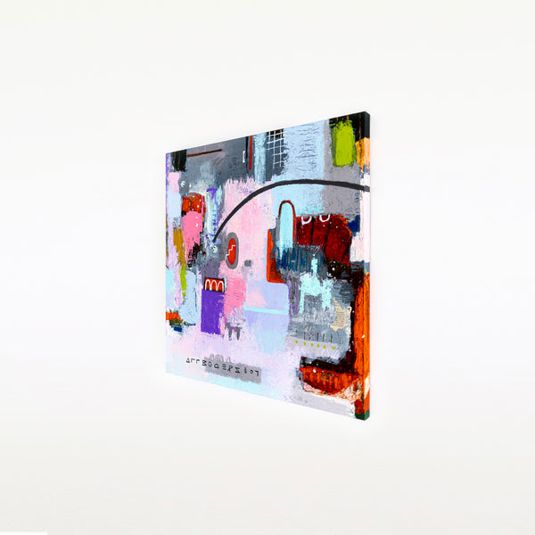 Original Abstract Colorful Painting Mixed Media Modern Canvas Wall Art | Motnani (36"x36")