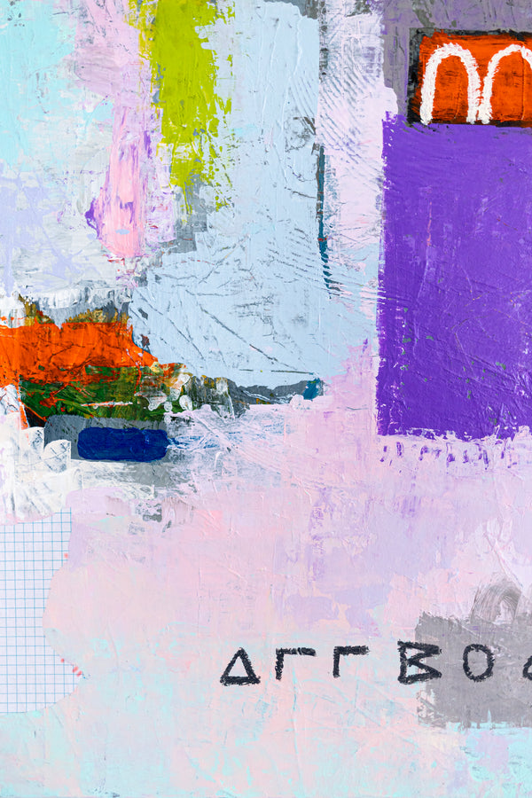 Original Abstract Colorful Painting Mixed Media Modern Canvas Wall Art | Motnani (36"x36")