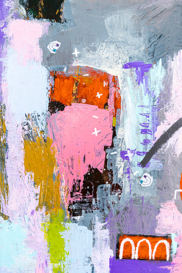 Original Abstract Colorful Painting Mixed Media Modern Canvas Wall Art | Motnani (36"x36")