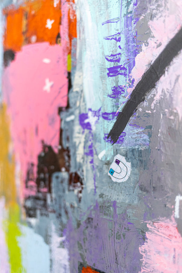 Original Abstract Colorful Painting Mixed Media Modern Canvas Wall Art | Motnani (36"x36")