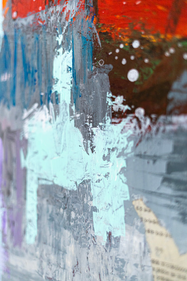 Original Abstract Colorful Painting Mixed Media Modern Canvas Wall Art | Motnani (36"x36")