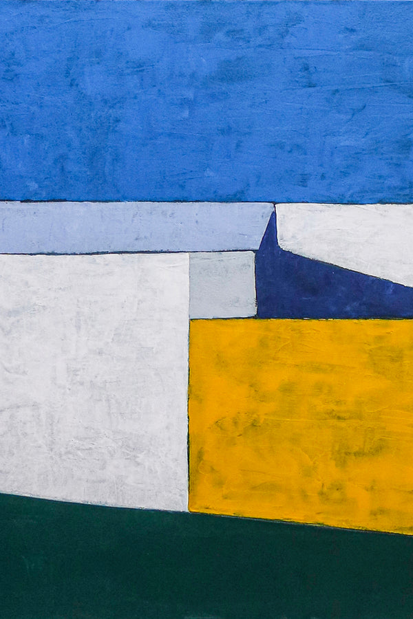 2 Set of Seascape Geometric Abstract Modern Painting, Contemporary Minimalist Canvas Wall Art | My balcony (2 Set)