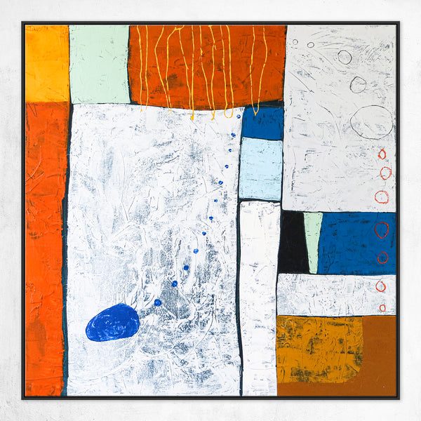 Modern Original Abstract Painting in Acrylic, Contemporary Large Canvas Wall Art for State of Mind | My blue II