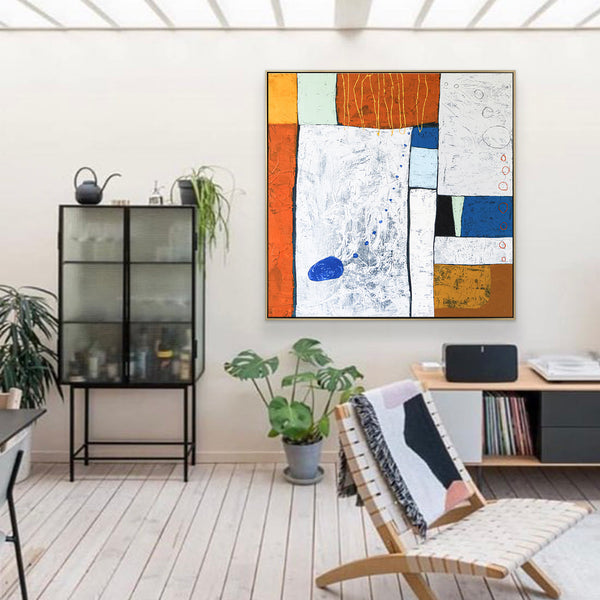 Modern Original Abstract Painting in Acrylic, Contemporary Large Canvas Wall Art for State of Mind | My blue II
