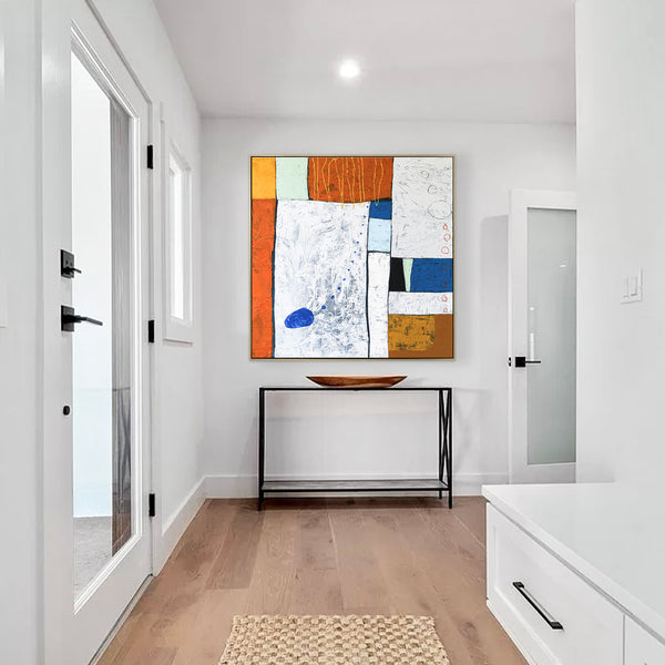 Modern Original Abstract Painting in Acrylic, Contemporary Large Canvas Wall Art for State of Mind | My blue II