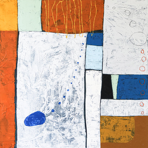 Modern Original Abstract Painting in Acrylic, Contemporary Large Canvas Wall Art for State of Mind | My blue II