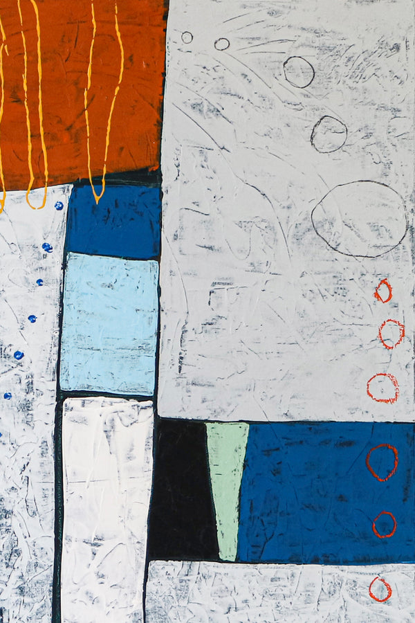 Modern Original Abstract Painting in Acrylic, Contemporary Large Canvas Wall Art for State of Mind | My blue II