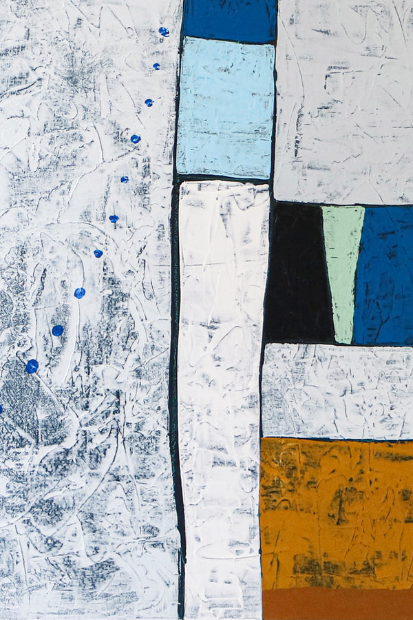 Modern Original Abstract Painting in Acrylic, Contemporary Large Canvas Wall Art for State of Mind | My blue II