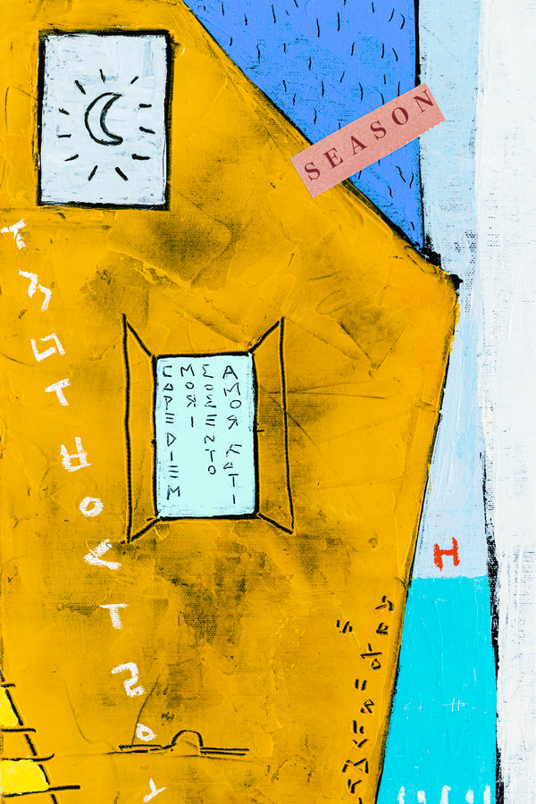 Geometric Abstraction of Aerial View in Acrylic & Bright Modern Painting, Canvas Wall Art | My dear neighborhood I (24"x24")