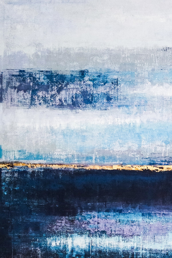 Midnight Tranquility in Acrylic Abstract Original Painting, Large Modern Blue Canvas Wall Art | Mystic Blue