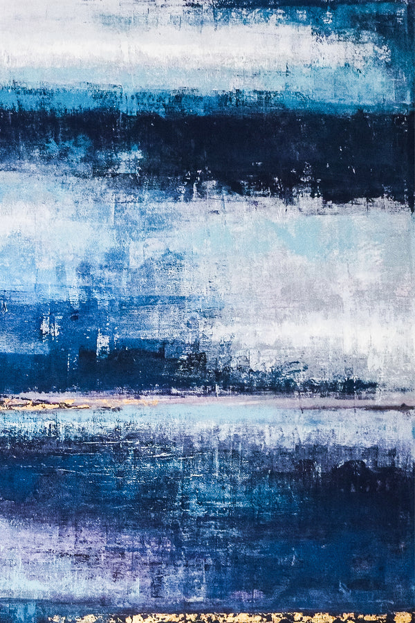 Midnight Tranquility in Acrylic Abstract Original Painting, Large Modern Blue Canvas Wall Art | Mystic Blue