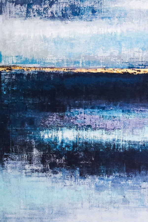 Midnight Tranquility in Acrylic Abstract Original Painting, Large Modern Blue Canvas Wall Art | Mystic Blue