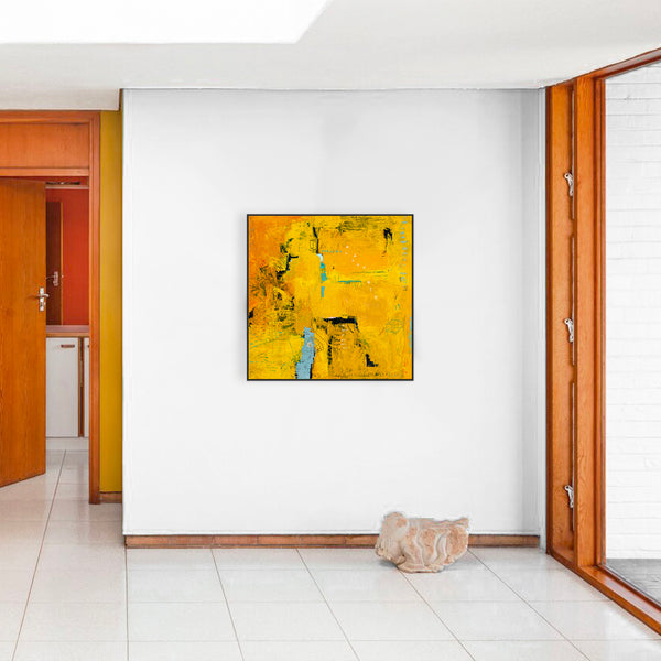 Expressionism in Yellow Abstract Modern Painting, Original Abstract Canvas Wall Art | Nabi II (36"x36")