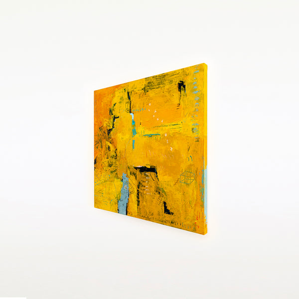 Expressionism in Yellow Abstract Modern Painting, Original Abstract Canvas Wall Art | Nabi II (36"x36")