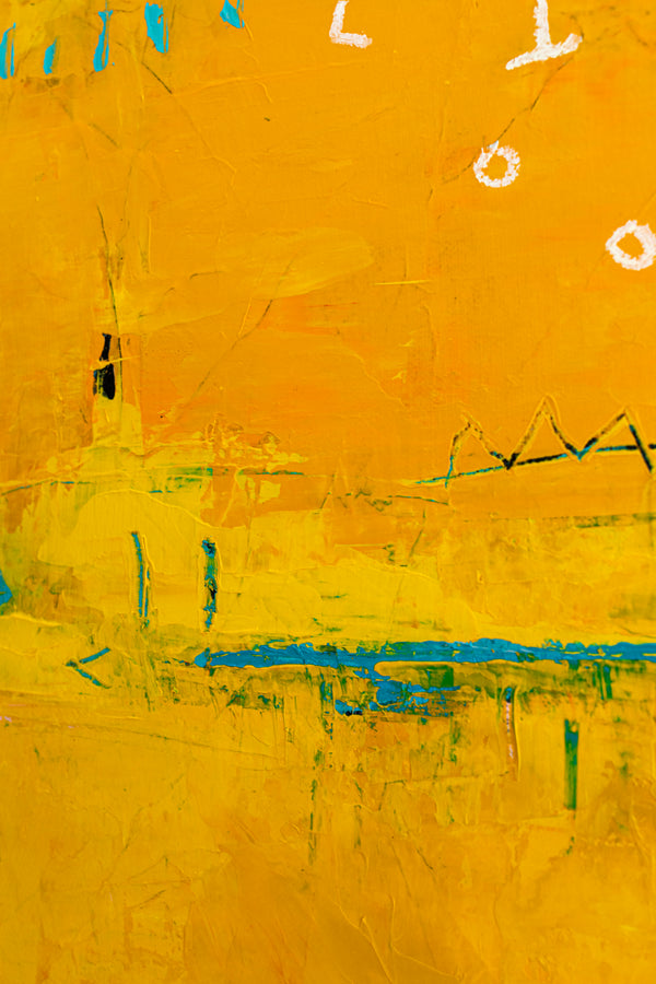 Expressionism in Yellow Abstract Modern Painting, Original Abstract Canvas Wall Art | Nabi II (36"x36")