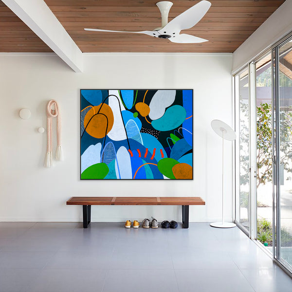 Extra Large Original Abstract Modern Painting Serene Night Forest Art for Living Room | Nachtwald (60"x48")