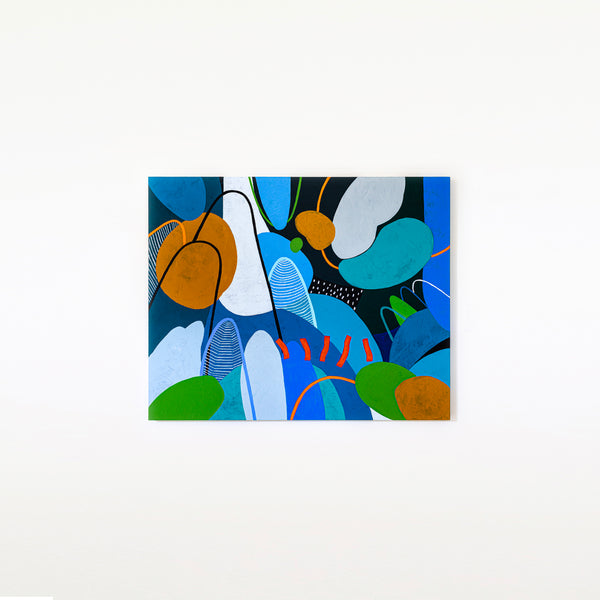 Extra Large Original Abstract Modern Painting Serene Night Forest Art for Living Room | Nachtwald (60"x48")