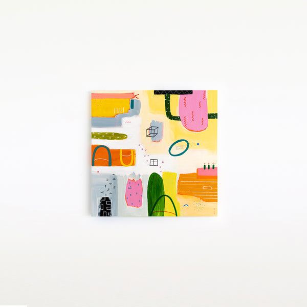 Colorful Original Acrylic Painting for Contemporary Spaces, Vivid Tale of Abstract Modern Art | Naui (40"x40")