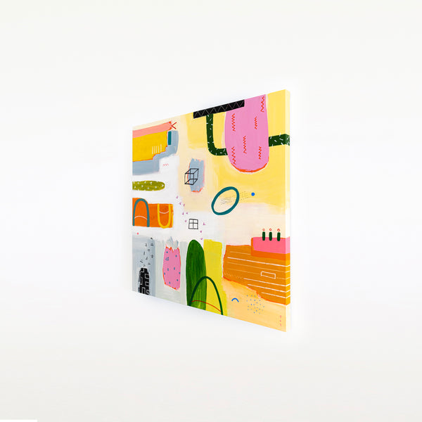 Colorful Original Acrylic Painting for Contemporary Spaces, Vivid Tale of Abstract Modern Art | Naui (40"x40")