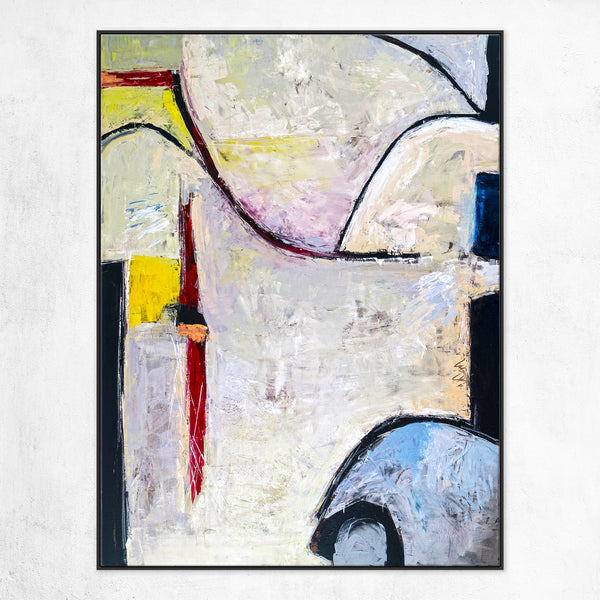 Playful Comfort through Abstract in Modern Original Acrylic Painting, Large Expressionism Canvas Wall Art | No 6