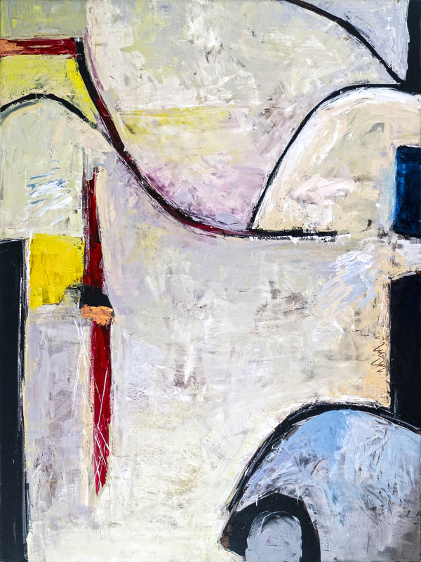 Playful Comfort through Abstract in Modern Original Acrylic Painting, Large Expressionism Canvas Wall Art | No 6