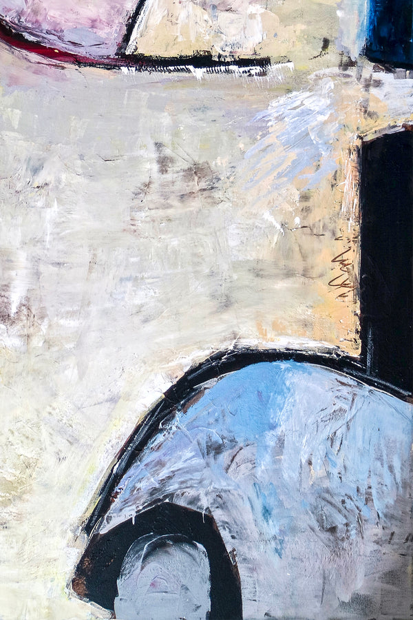 Playful Comfort through Abstract in Modern Original Acrylic Painting, Large Expressionism Canvas Wall Art | No 6