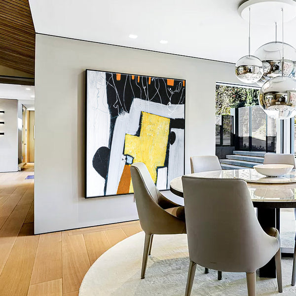 Playful Large Original Abstract Painting in Acrylic, Modern Canvas Wall Art of Childhood Memories | Nostalgia