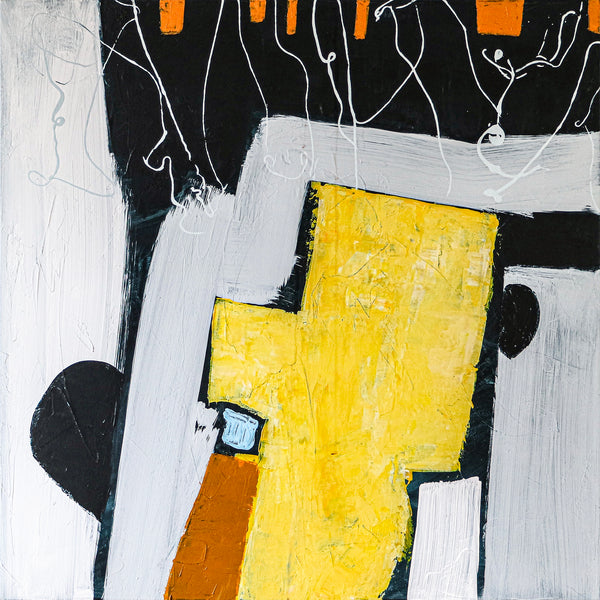 Playful Large Original Abstract Painting in Acrylic, Modern Canvas Wall Art of Childhood Memories | Nostalgia