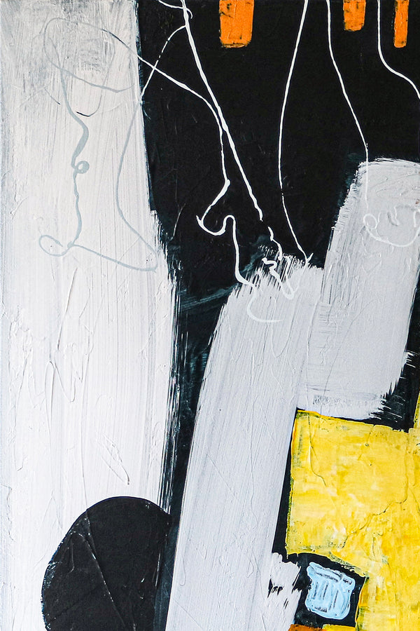 Playful Large Original Abstract Painting in Acrylic, Modern Canvas Wall Art of Childhood Memories | Nostalgia