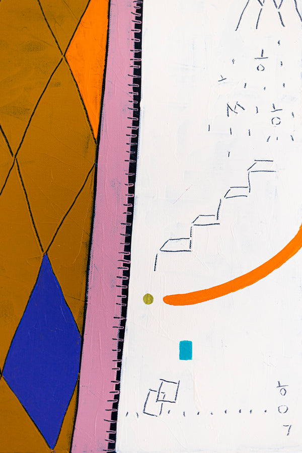 Geometric Original Abstract Painting in Acrylic, Large Contemporary Modern Canvas Wall Art | Not a math III