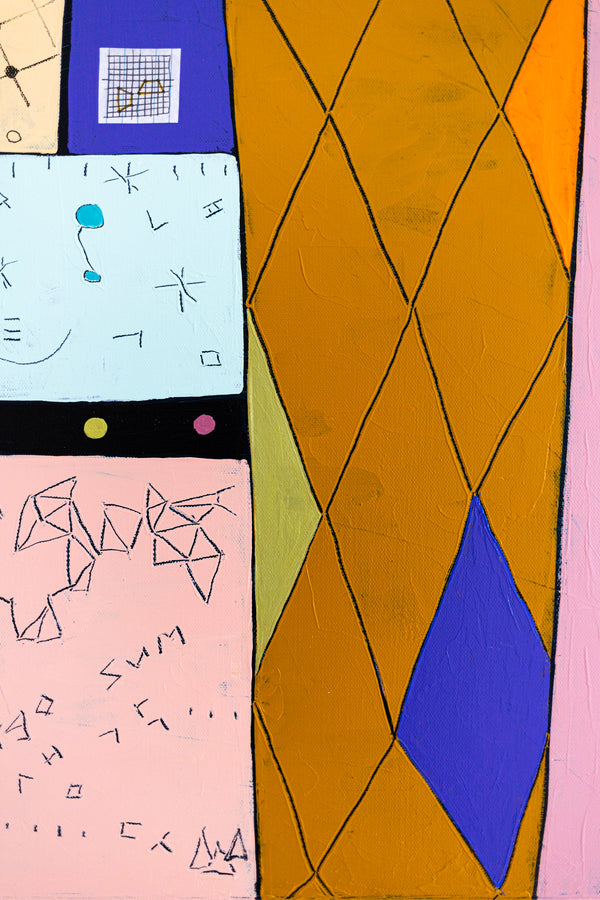 Geometric Original Abstract Painting in Acrylic, Large Contemporary Modern Canvas Wall Art | Not a math III