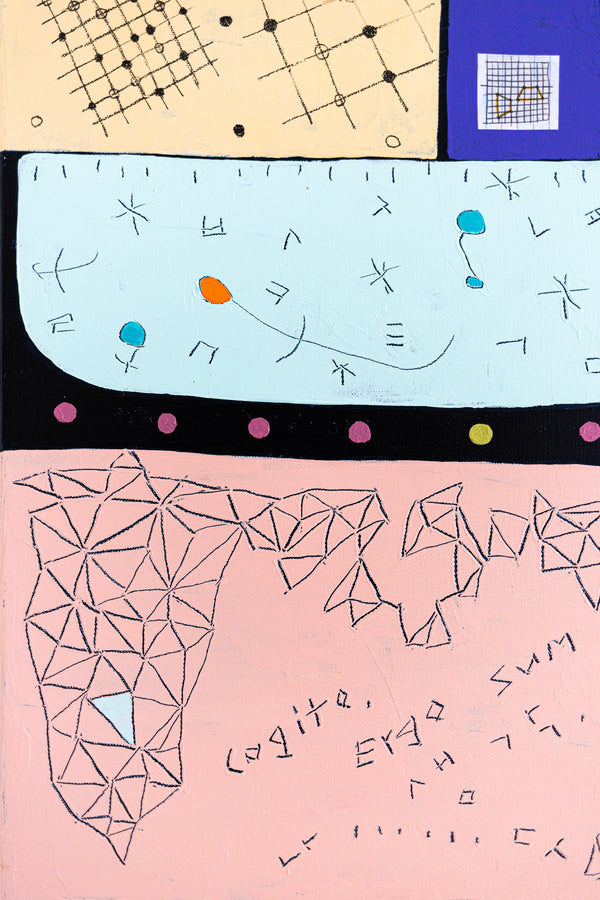 Geometric Original Abstract Painting in Acrylic, Large Contemporary Modern Canvas Wall Art | Not a math III