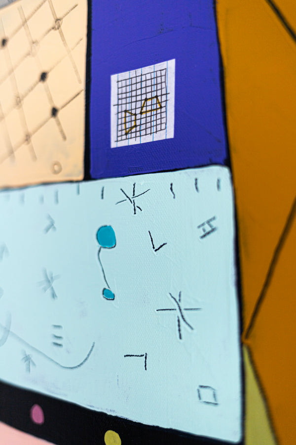 Geometric Original Abstract Painting in Acrylic, Large Contemporary Modern Canvas Wall Art | Not a math III