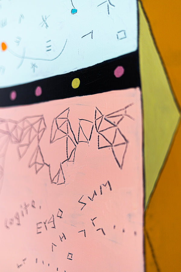 Geometric Original Abstract Painting in Acrylic, Large Contemporary Modern Canvas Wall Art | Not a math III