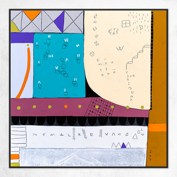 Geometric Original Abstract Painting in Acrylic, Large Contemporary Modern Canvas Wall Art | Not a math II