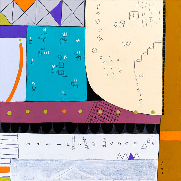 Geometric Original Abstract Painting in Acrylic, Large Contemporary Modern Canvas Wall Art | Not a math II