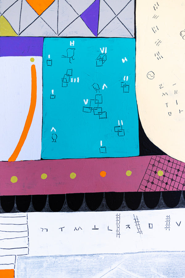 Geometric Original Abstract Painting in Acrylic, Large Contemporary Modern Canvas Wall Art | Not a math II