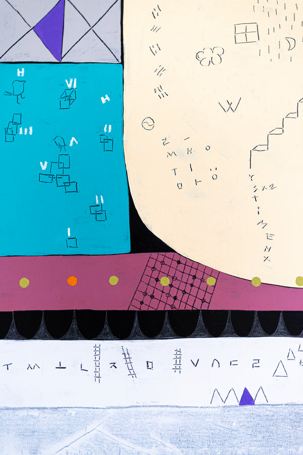 Geometric Original Abstract Painting in Acrylic, Large Contemporary Modern Canvas Wall Art | Not a math II