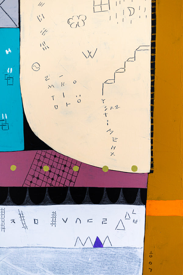 Geometric Original Abstract Painting in Acrylic, Large Contemporary Modern Canvas Wall Art | Not a math II