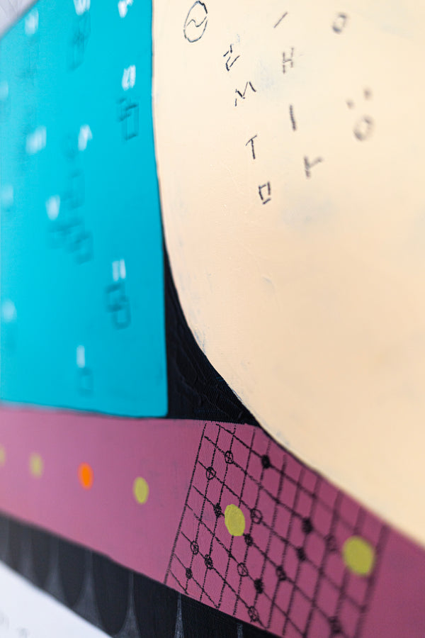 Geometric Original Abstract Painting in Acrylic, Large Contemporary Modern Canvas Wall Art | Not a math II