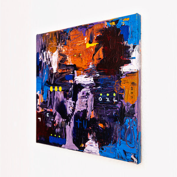 Abstract Painting Original, Expressionism in Modern Abstract Wall Art | O-tu II (12"x12")