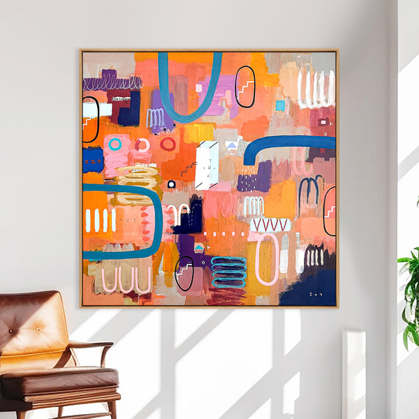 Abstract Painting Original, Expressionism in Modern Abstract Wall Art | Occasio (40"x40")