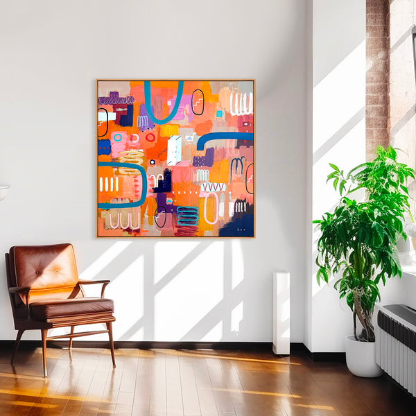 Abstract Painting Original, Expressionism in Modern Abstract Wall Art | Occasio (40"x40")