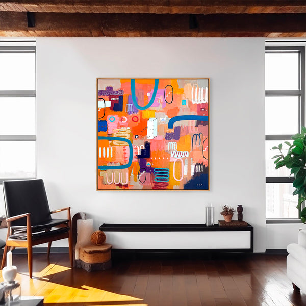 Abstract Painting Original, Expressionism in Modern Abstract Wall Art | Occasio (40"x40")