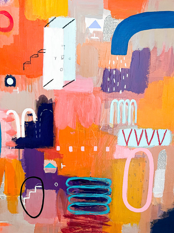 Abstract Painting Original, Expressionism in Modern Abstract Wall Art | Occasio (40"x40")