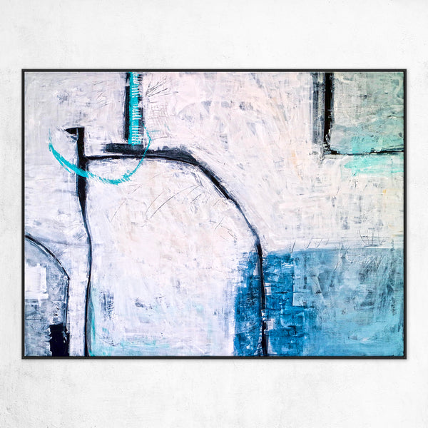 Minimalist Original Abstract Acrylic Painting, Expressionist Contemporary Modern Large Canvas Wall Art | Old modern